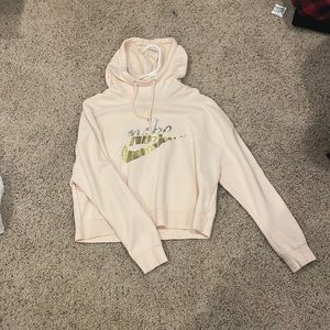 Light pink cropped Nike hoodie